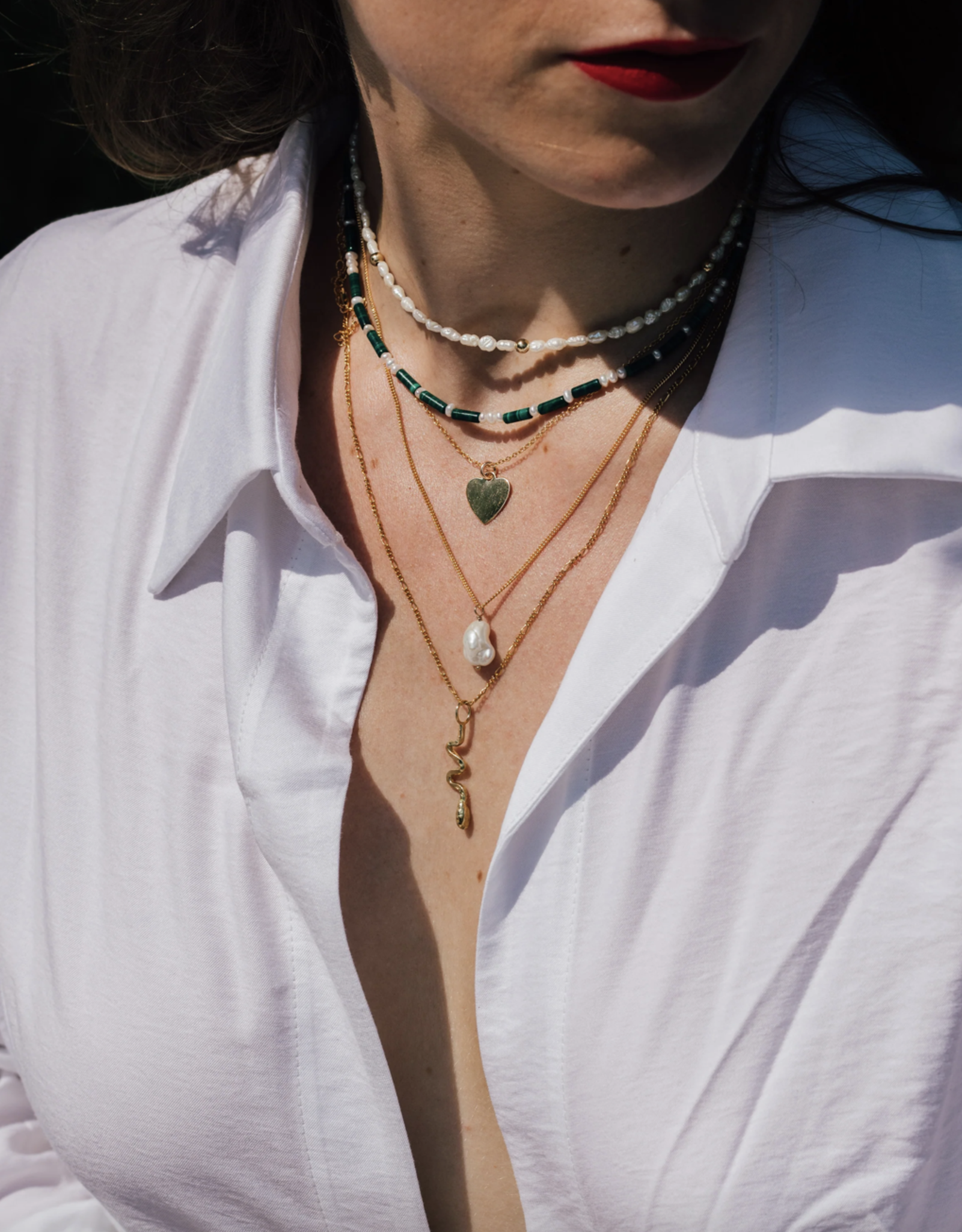 Flora Ciccarelli Flora Ciccarelli- 221-201 Collier 15" perles et billes or rempli