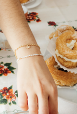 Flora Ciccarelli Flora Ciccarelli- 23P-002 6" rice pearl bracelet with gold-filled beads 