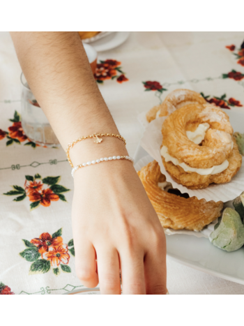 Flora Ciccarelli Flora Ciccarelli- 23P-002 6" rice pearl bracelet with gold-filled beads 
