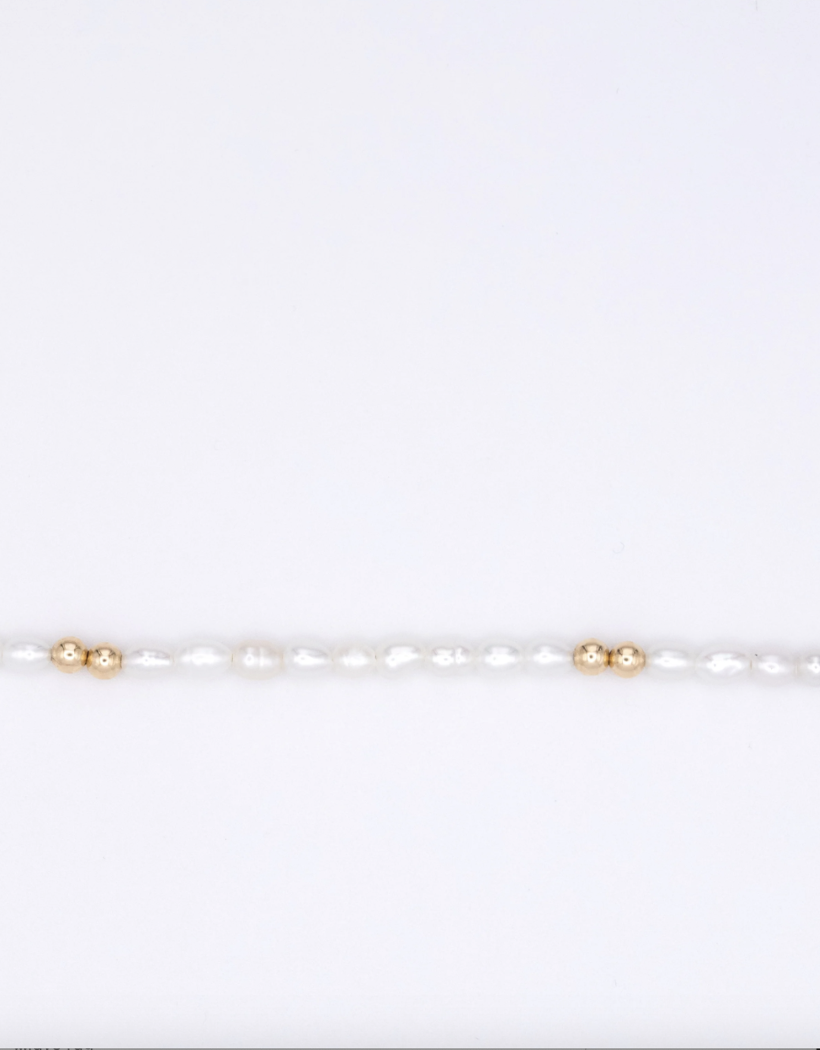 Flora Ciccarelli Flora Ciccarelli- 23P-002 6" rice pearl bracelet with gold-filled beads 