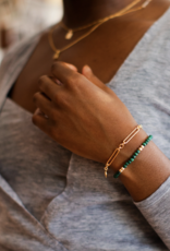 Flora Ciccarelli Flora Ciccarelli- 24P-003 Bracelet 6" pierre de malachite et billes