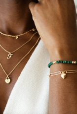Flora Ciccarelli Flora Ciccarelli- 24P-003 6" bracelet malachite stones and gold-filled beads