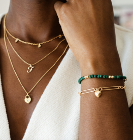 Flora Ciccarelli Flora Ciccarelli- 24P-003 6" bracelet malachite stones and gold-filled beads