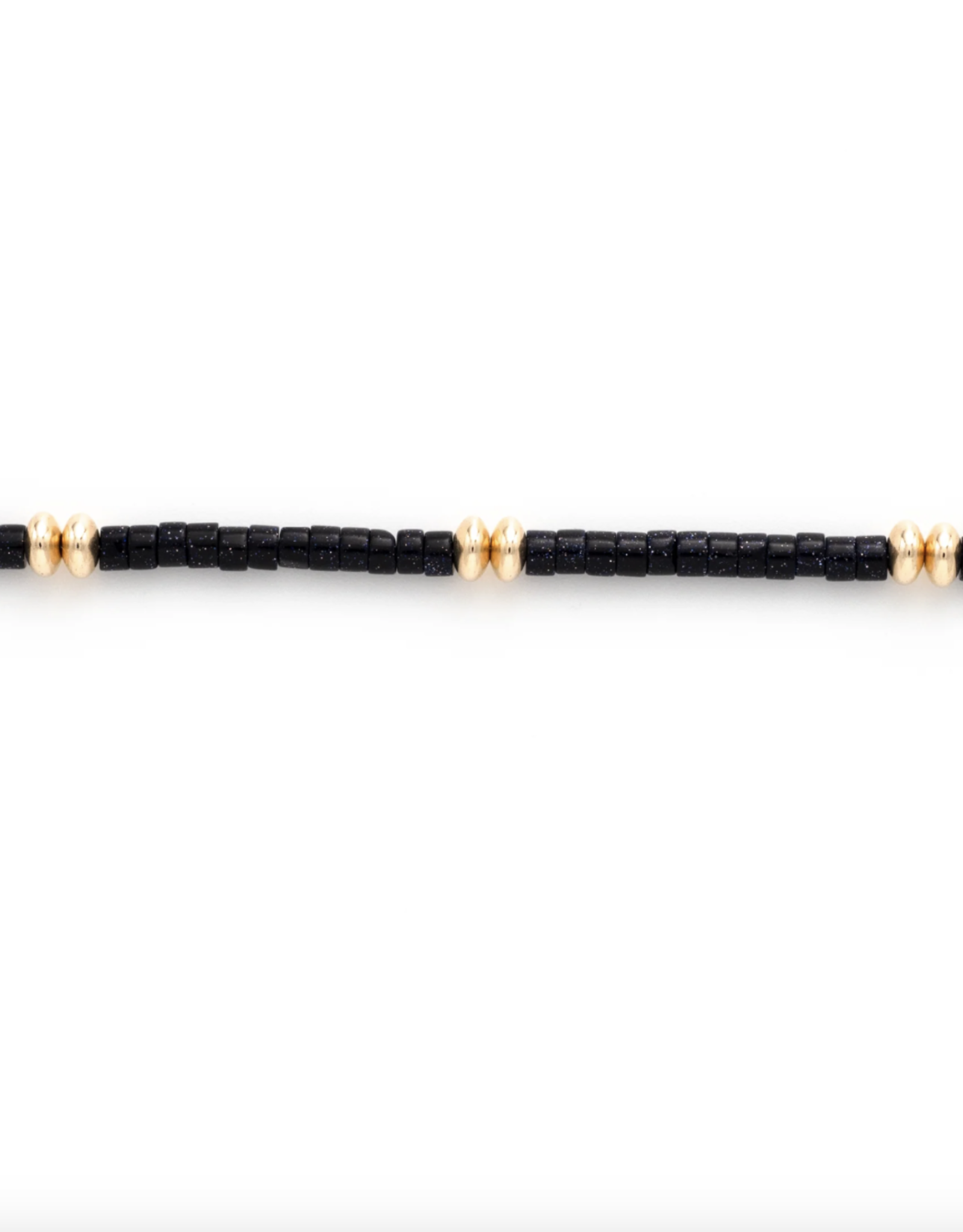 Flora Ciccarelli Flora Ciccarelli- 24A-001 Bracelet 6" pierres goldstone bleu
