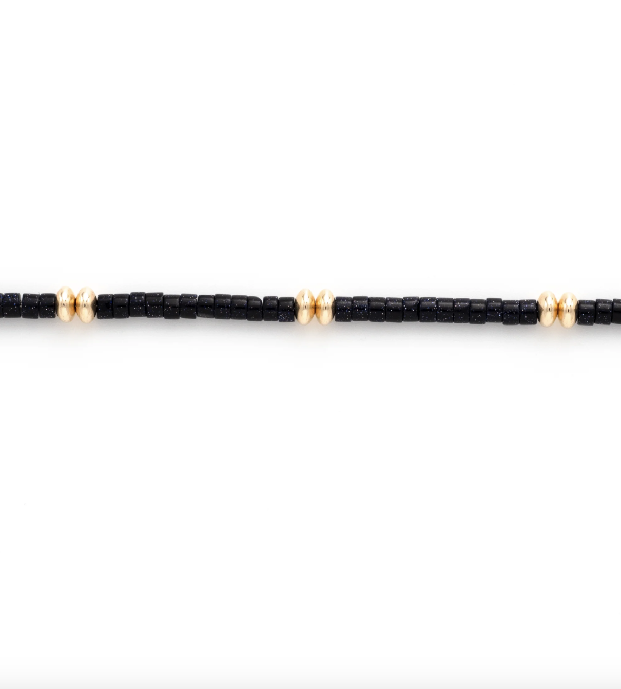 Flora Ciccarelli Flora Ciccarelli- 24A-001  6" bracelet with blue goldstone roundels and gold-filled saucers