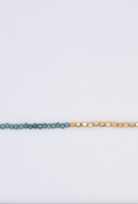 Flora Ciccarelli Flora Ciccarelli- 22A-004 T bracelet 6" pierres de crystal vert et billes mattes en or rempli