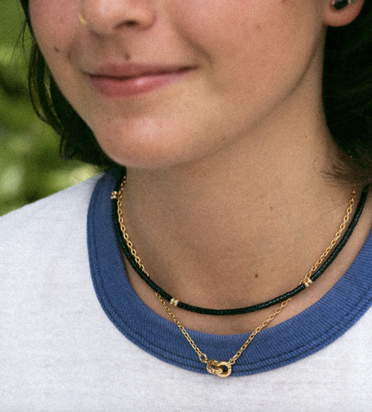 Flora Ciccarelli Flora Ciccarelli- 24A-205 Collier 15" blue goldstone  gold filled