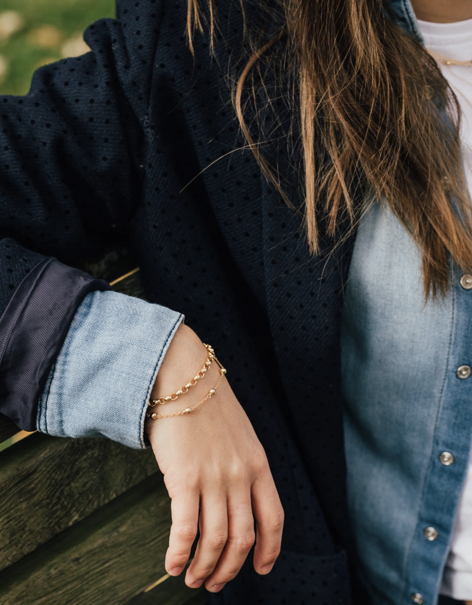 Flora Ciccarelli Flora Ciccarelli- 221-003 Bracelet 6" billes or rempli