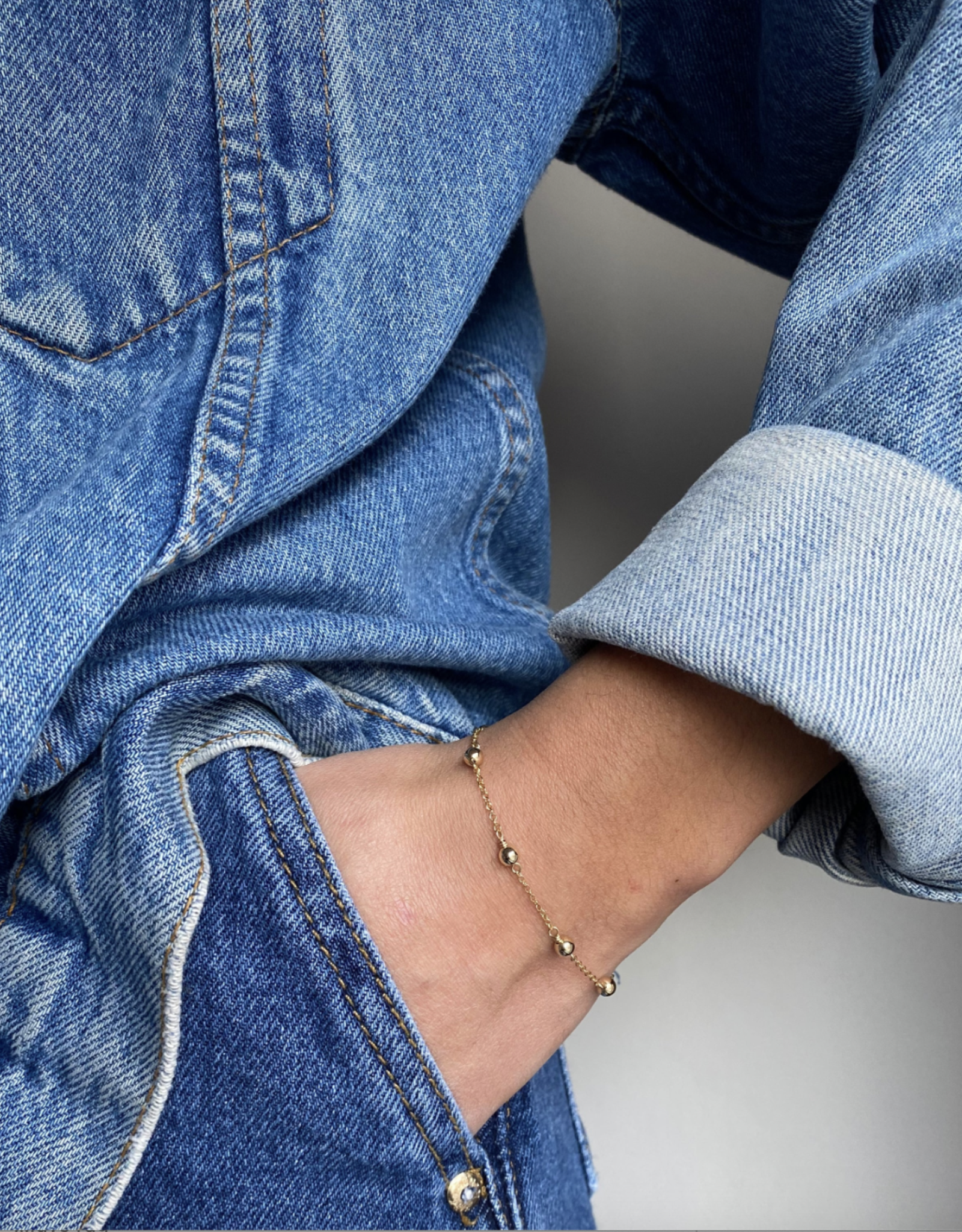 Flora Ciccarelli Flora Ciccarelli- 221-003 Bracelet 6" billes or rempli