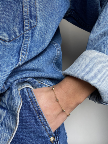 Flora Ciccarelli Flora Ciccarelli- 221-003 Bracelet 6" billes or rempli