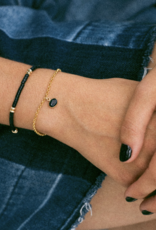 Flora Ciccarelli Flora Ciccarelli- 24A-002 6" gold-filled rolo chain bracelet with bezel-set blue goldstone charm 