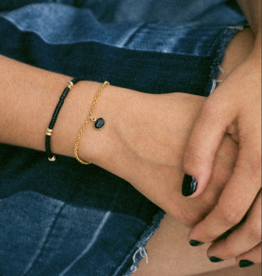 Flora Ciccarelli Flora Ciccarelli- 24A-002 Bracelet 6" chaîne avec breloque goldstone bleue