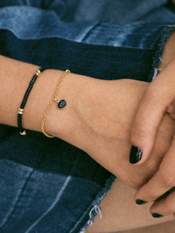 Flora Ciccarelli Flora Ciccarelli- 24A-002 Bracelet 6" chaîne avec breloque goldstone bleue