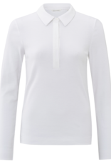 Yaya Yaya-01709256 - Fine Rib Jersey Polo manches longues SS25