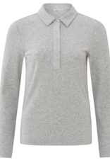 Yaya Yaya-01709256 - Fine Rib Jersey Polo manches longues SS25
