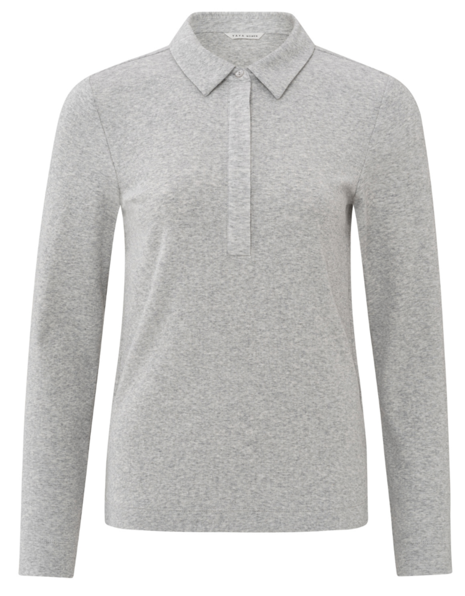 Yaya Yaya-01709256 - Fine Rib Jersey Polo manches longues SS25