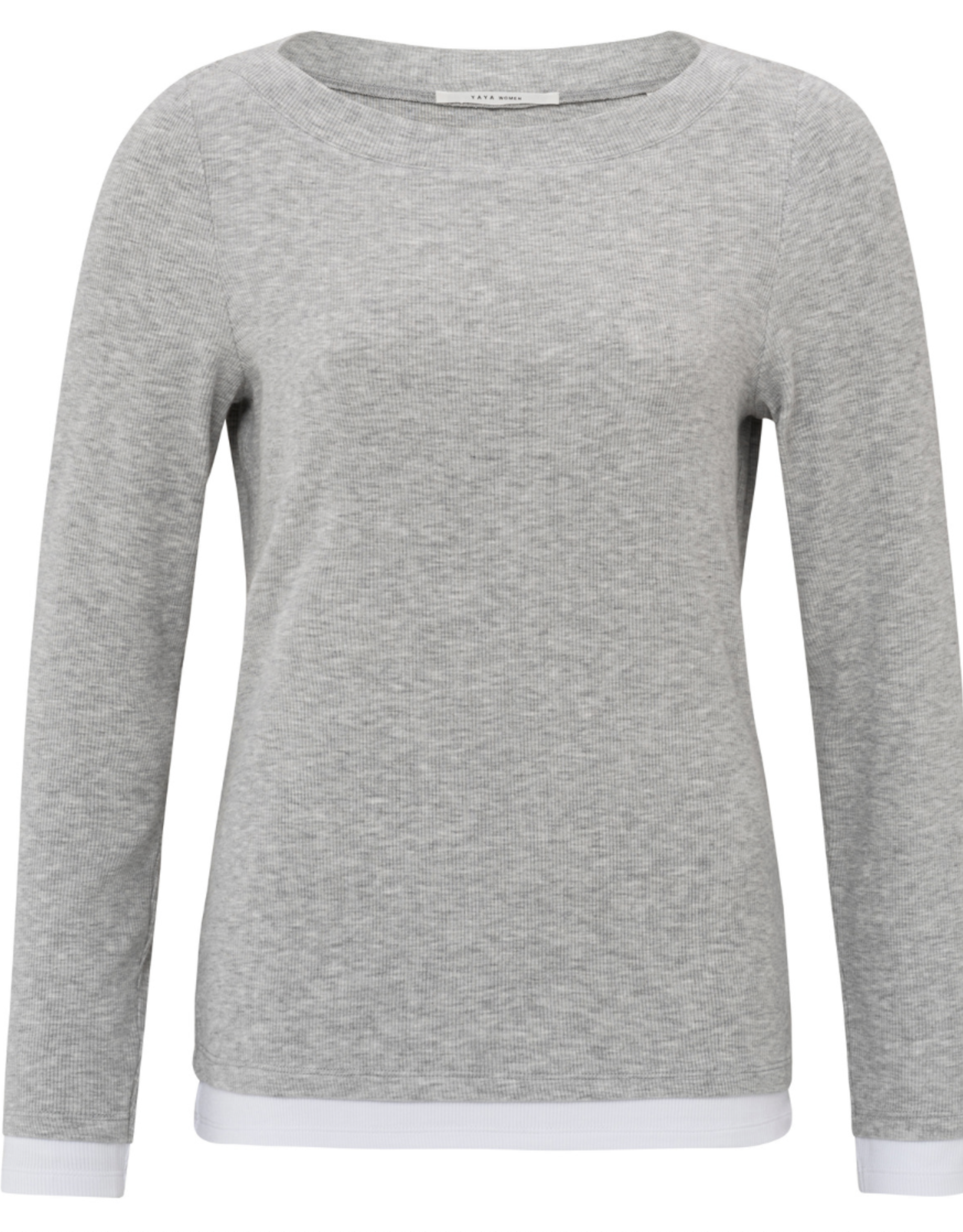 Yaya Yaya-01709255 - Faux Double Layer Top with Boatneck
