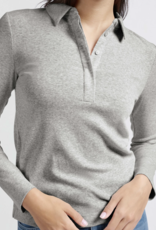 Yaya Yaya-01709256 - Fine Rib Jersey Polo manches longues SS25