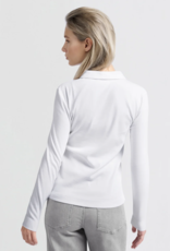 Yaya Yaya-01709256 - Fine Rib Jersey Polo manches longues SS25