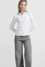 Yaya Yaya-01709256 - Fine Rib Jersey Polo manches longues SS25