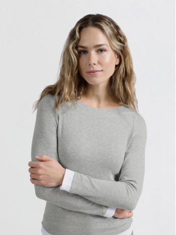 Yaya Yaya-01709255 - Faux Double Layer Top with Boatneck
