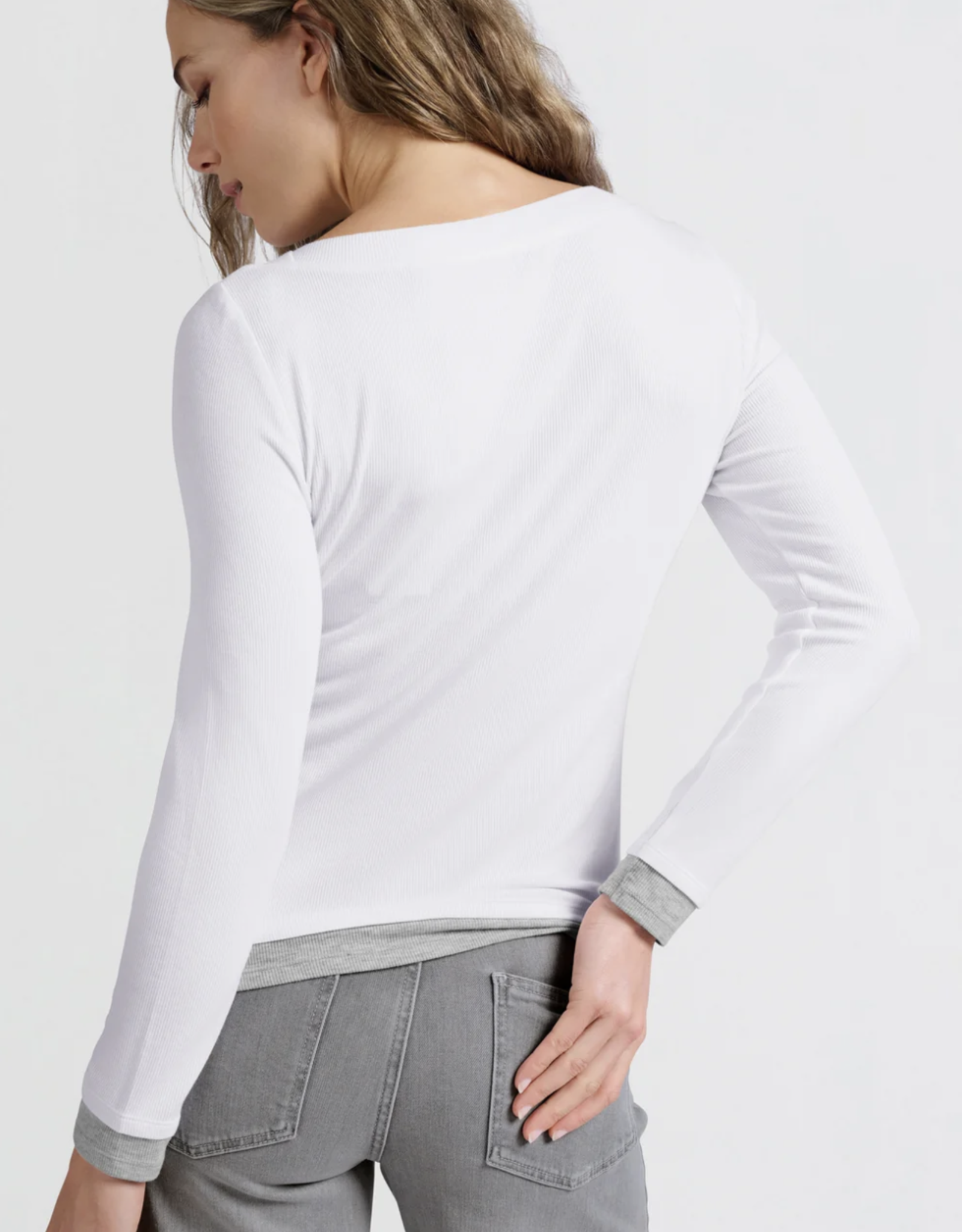 Yaya Yaya-01709255 - Faux Double Layer Top with Boatneck