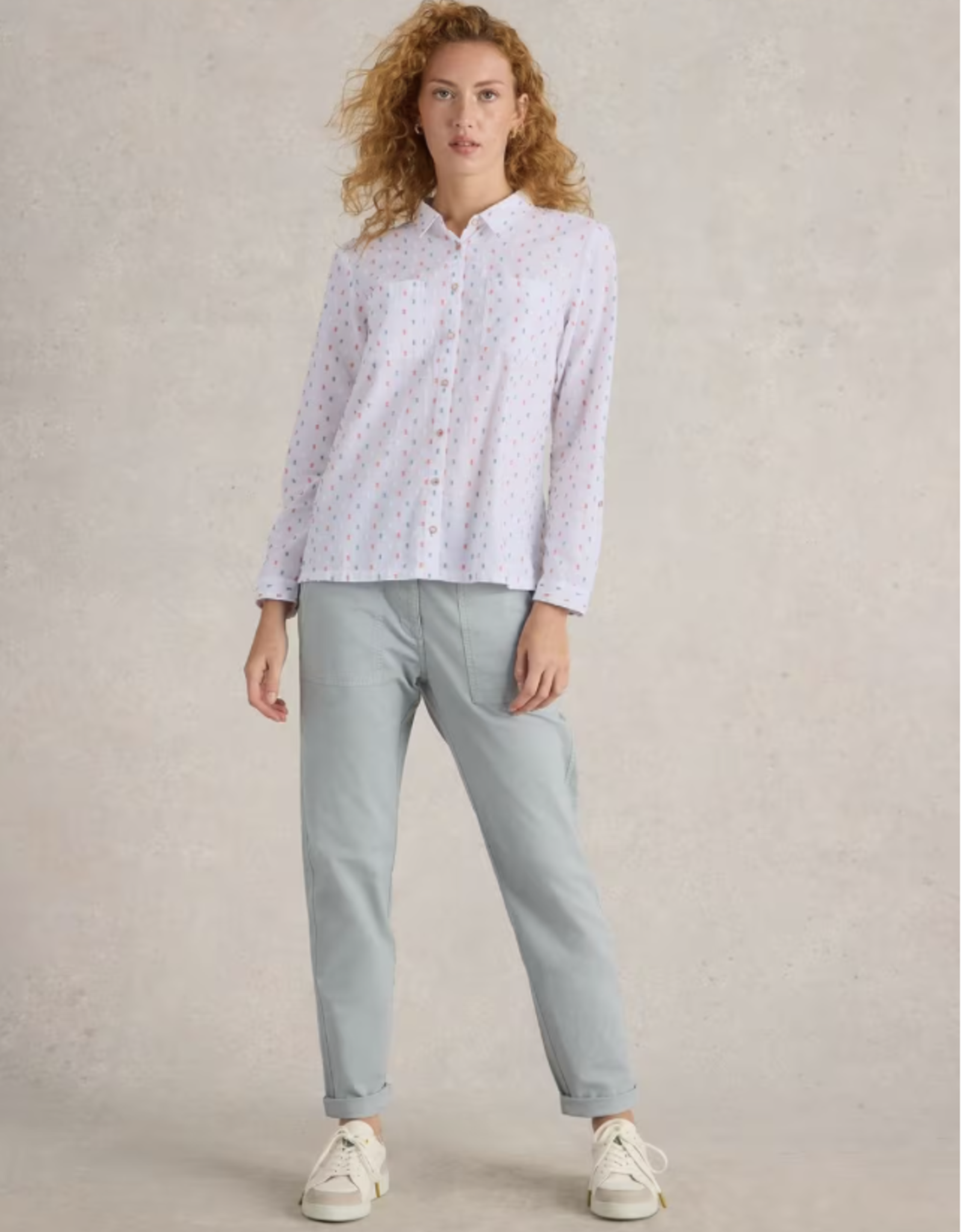 White Stuff White Stuff- 442783 Sophie Organic cotton Shirt ivory multi SS25