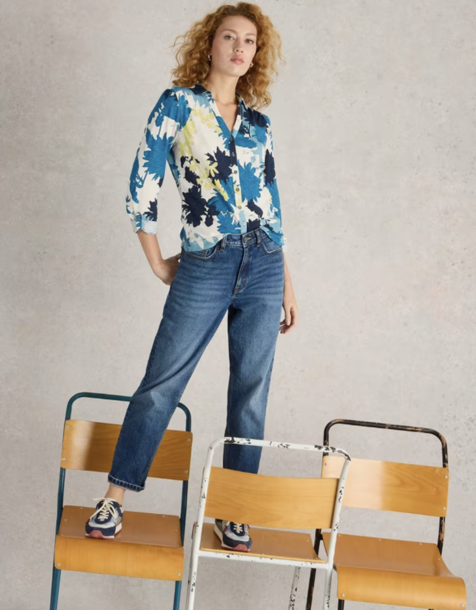 White Stuff White Stuff- 442977 Annie Jersey blouse White Multi SS25