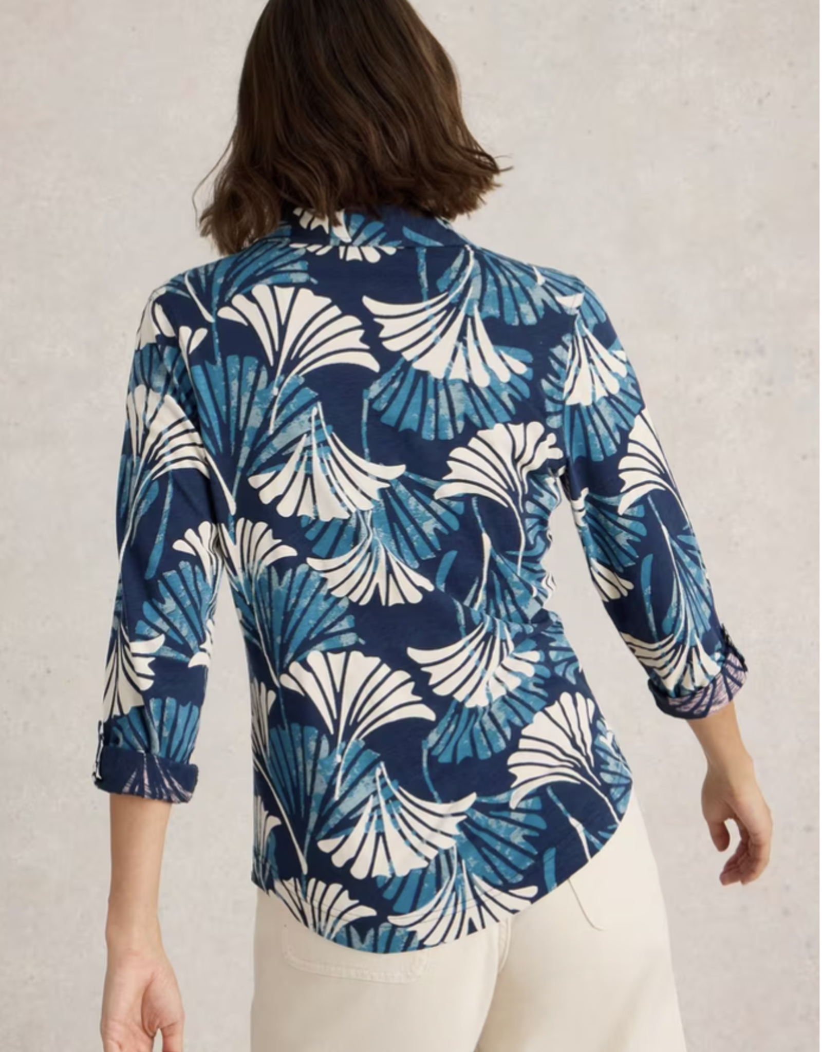 White Stuff White Stuff- 442977 Annie Jersey imprimé bleu SS25