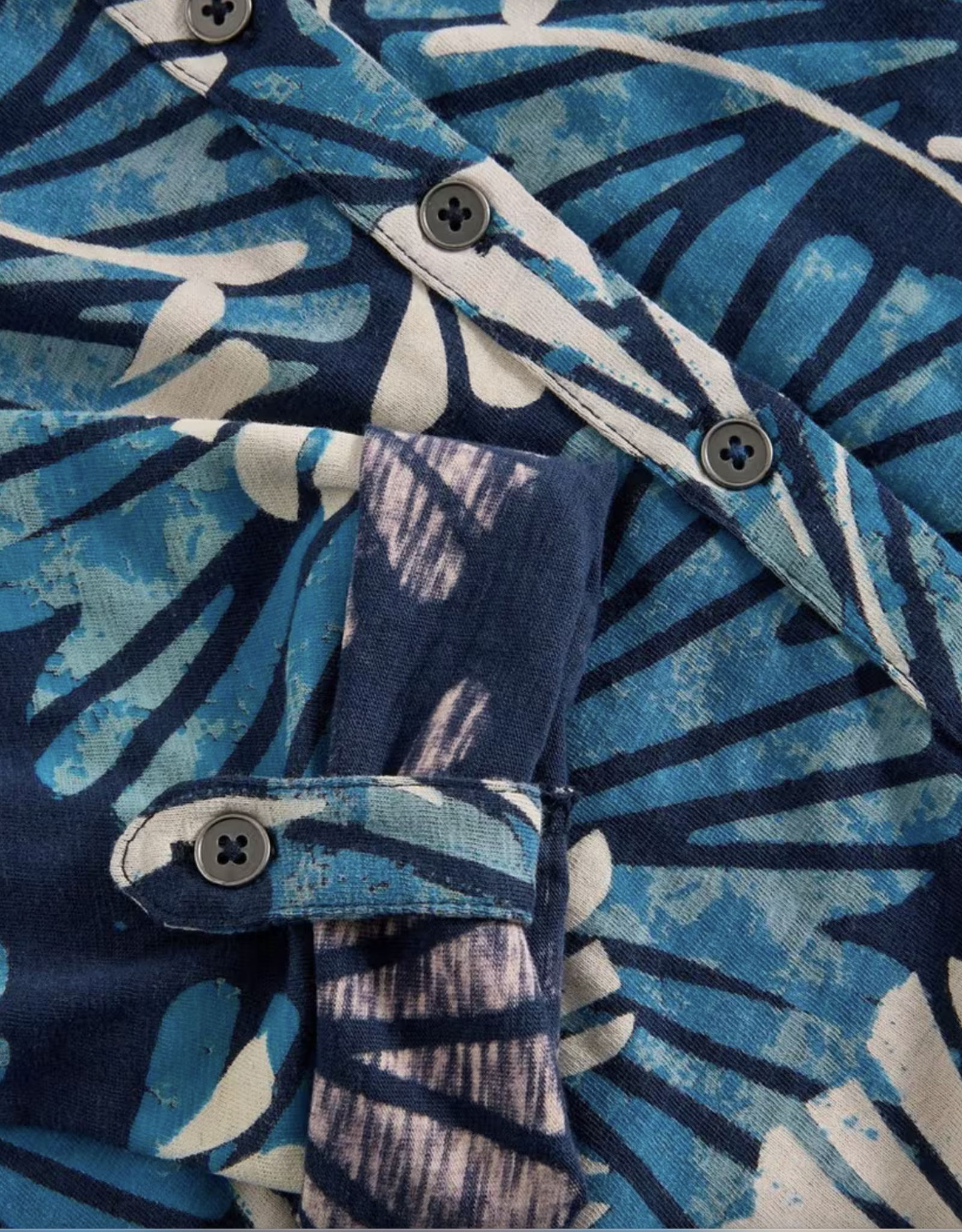 White Stuff White Stuff- 442977 Annie Jersey Shirt Blue Print SS25