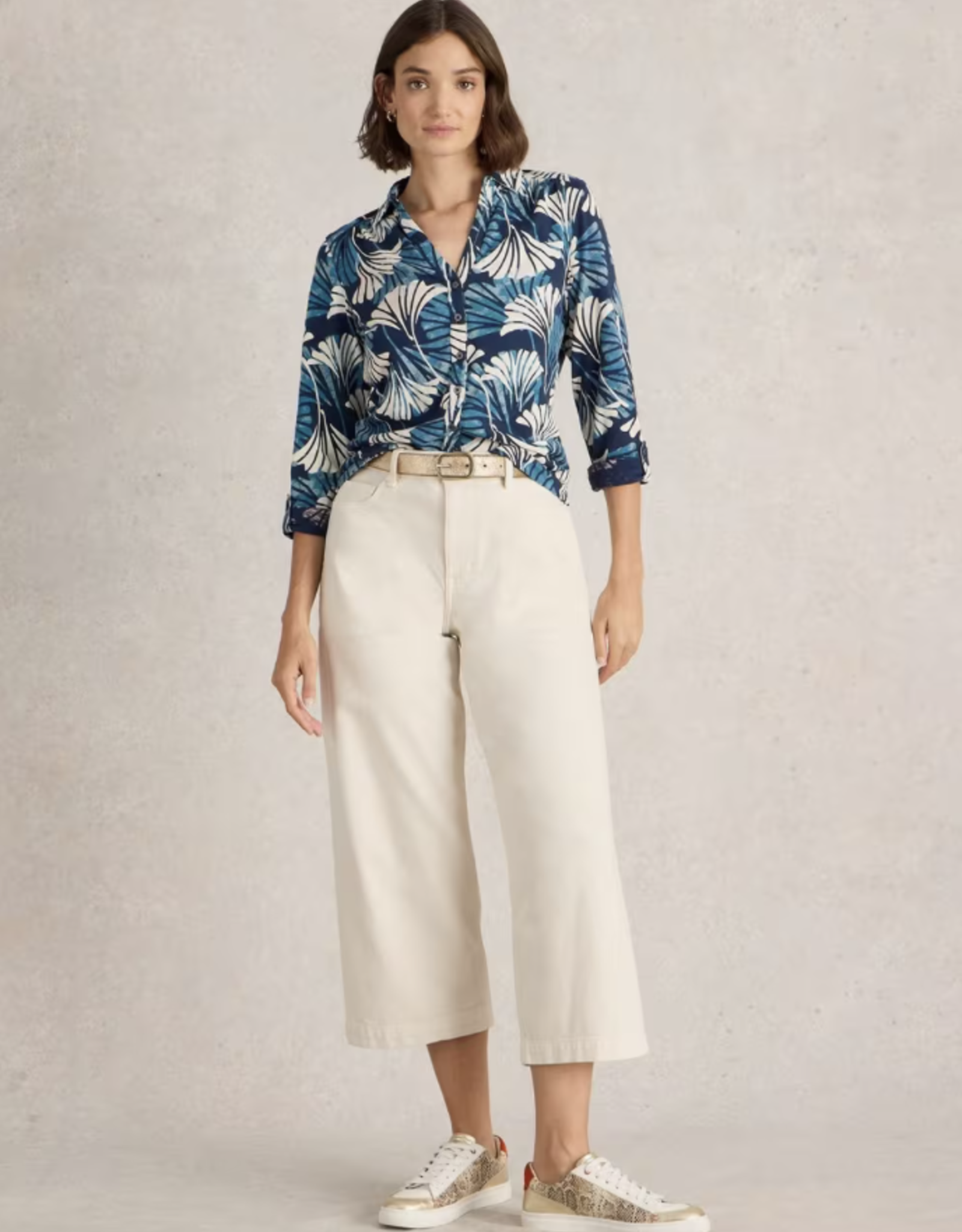 White Stuff White Stuff- 442977 Annie Jersey imprimé bleu SS25
