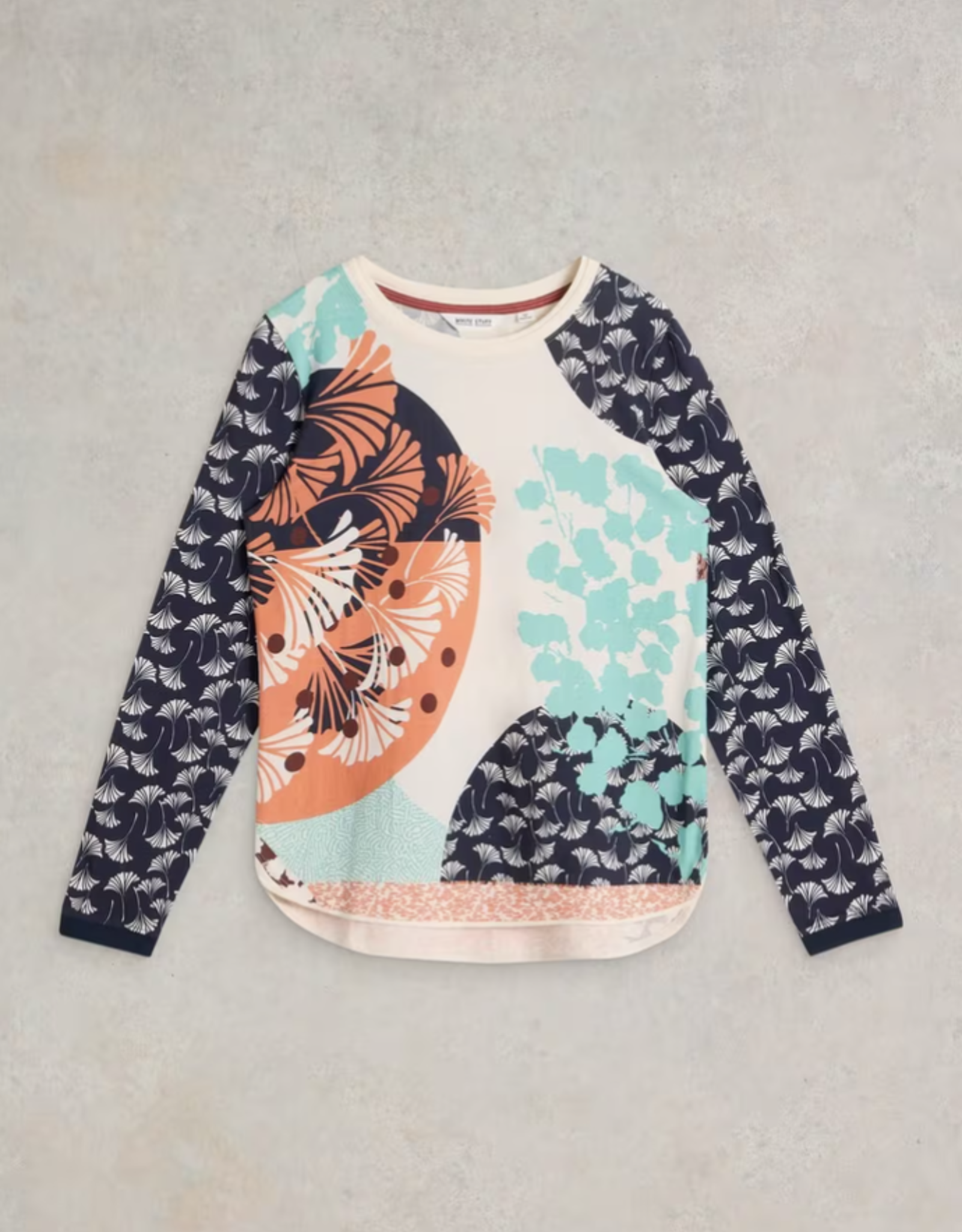 White Stuff White Stuff- 442989 Clara LS Tee Blue Print SS25