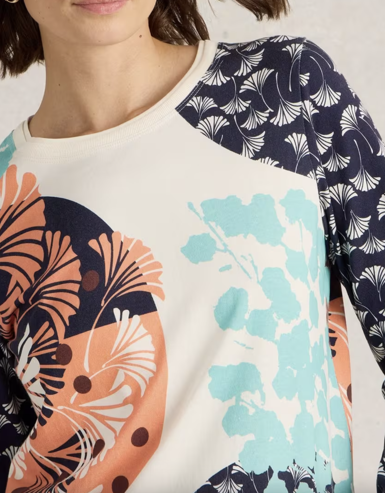White Stuff White Stuff- 442989 Clara LS Tee Blue Print SS25