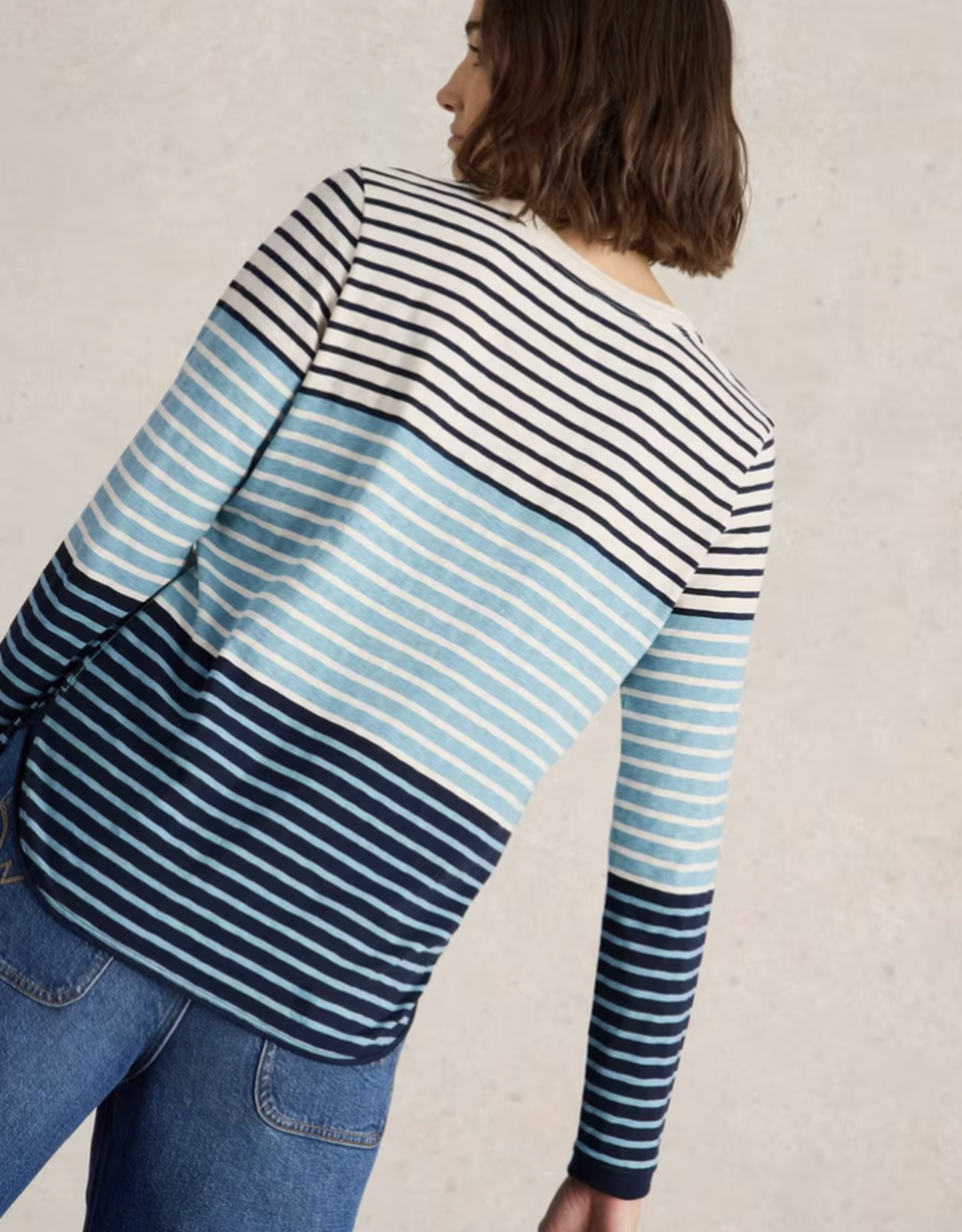 White Stuff White Stuff-443026 Clara LS Tee Blue Multi SS25