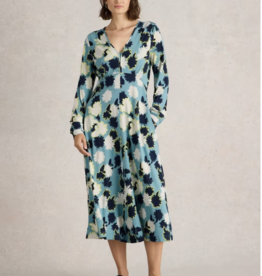 White Stuff White Stuff-442715 Megan Jersey robe imprimée bleue SS25