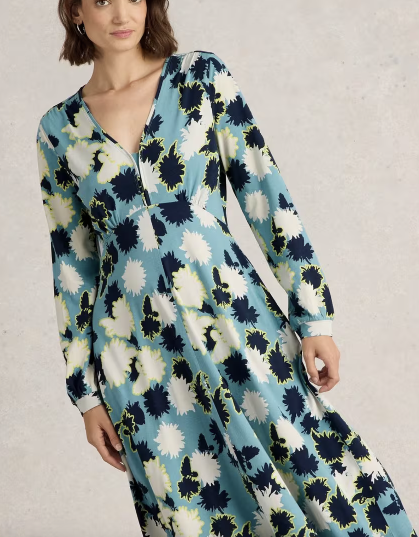 White Stuff White Stuff-442715 Megan Jersey robe imprimée bleue SS25