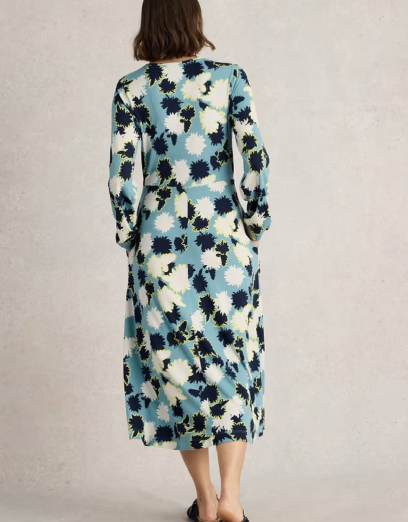 White Stuff White Stuff-442715 Megan Jersey Dress Blue print SS25