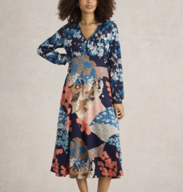 White Stuff White Stuff-442715 Megan Jersey Dress Navy Multi SS25