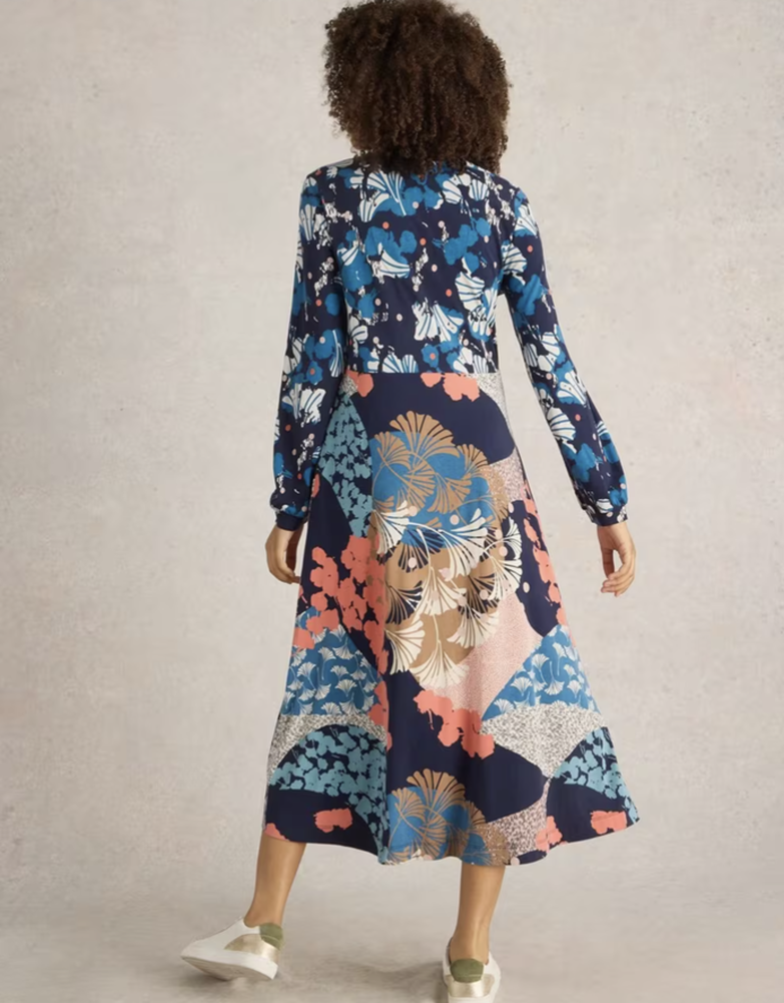 White Stuff White Stuff-442715 Megan Jersey Robe Navy Multi SS25