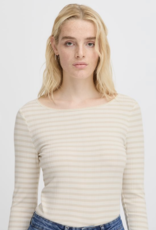 ICHI Ichi-Ihcella Oatmeal stripe tee SS25