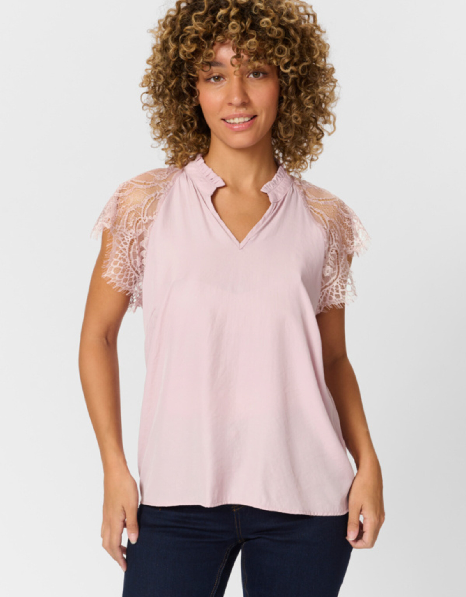 Cream Cream- CrNola lace blouse SS25
