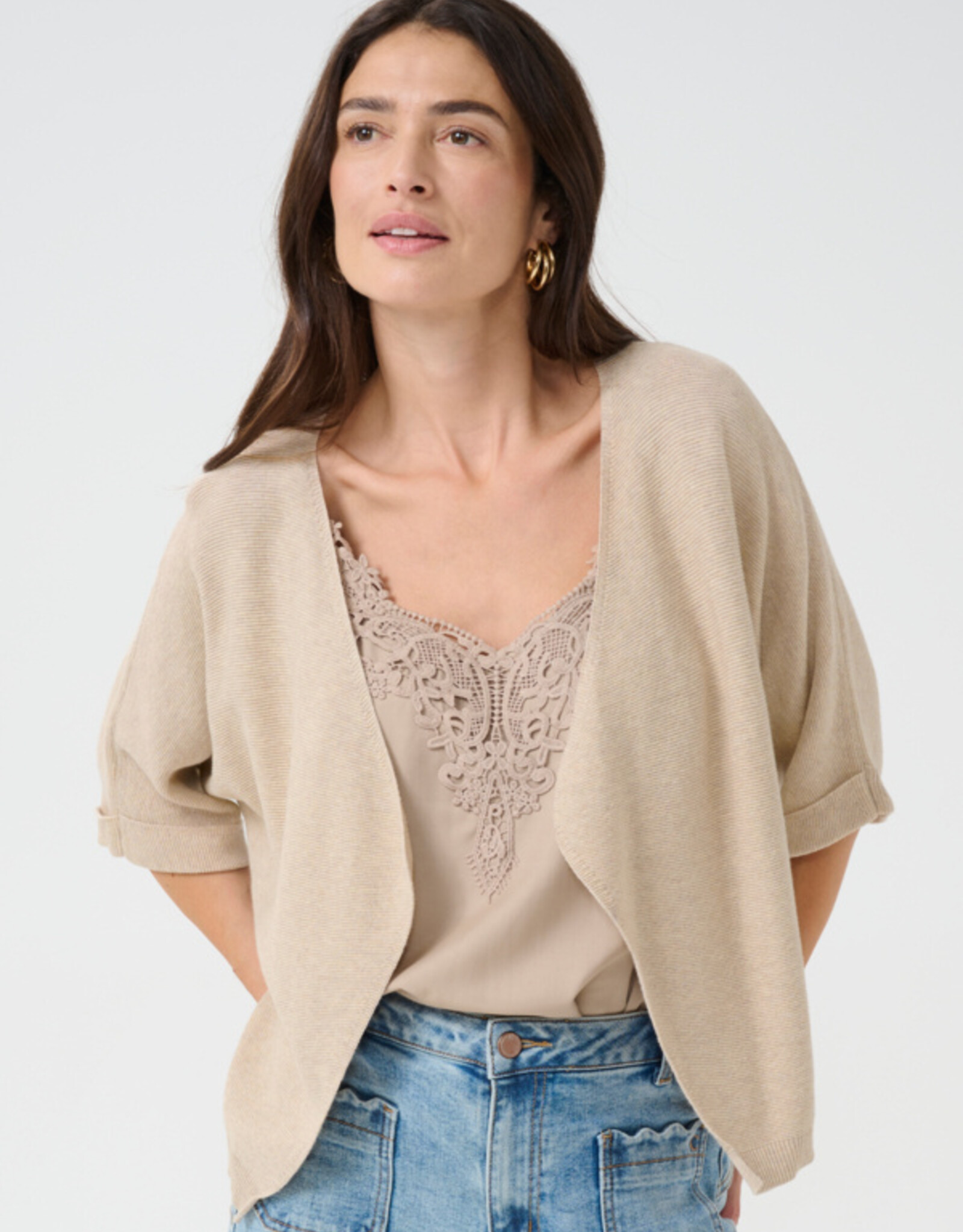 Cream Cream- CrSillar knit boléro SS25
