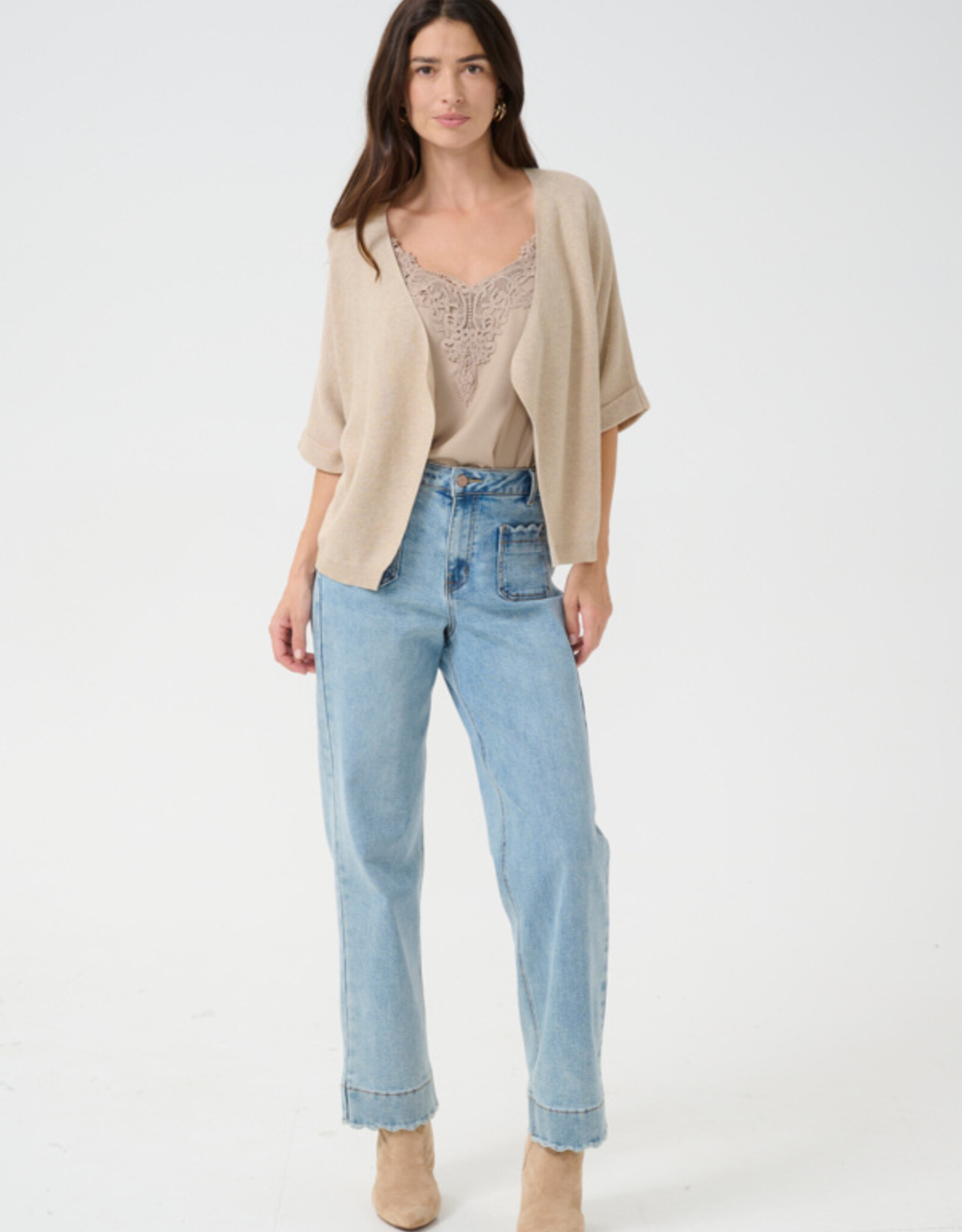 Cream Cream- CrSillar knit boléro SS25