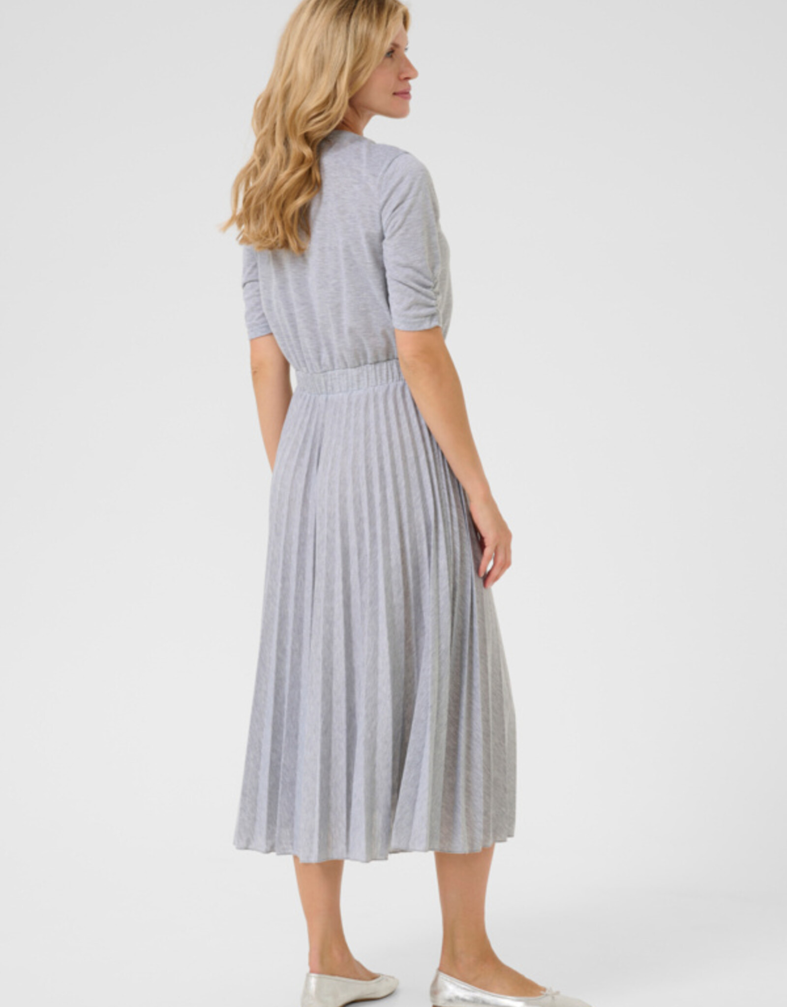 Cream Cream-Crfolo pleat robe SS25