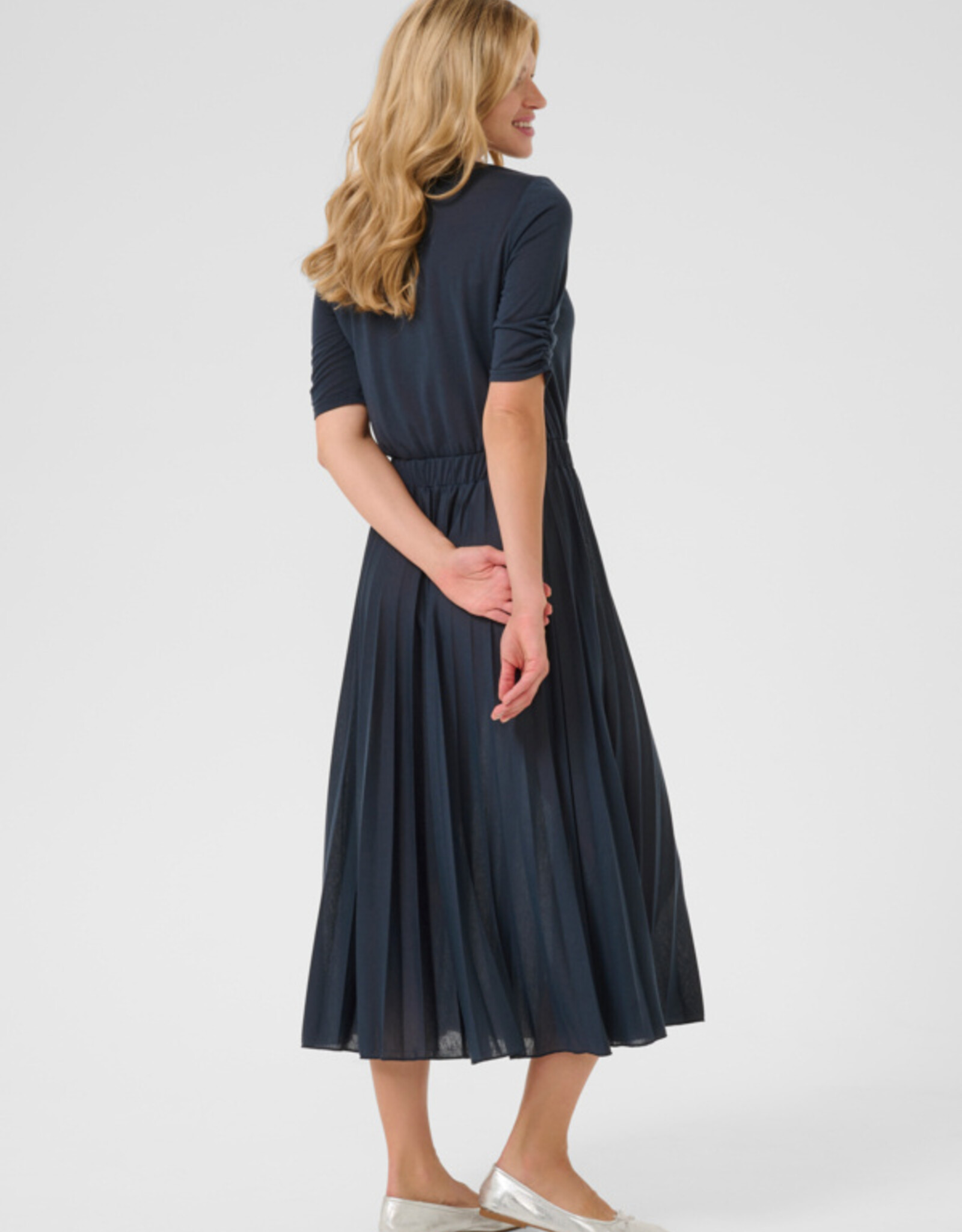 Cream Cream-Crfolo pleat robe SS25
