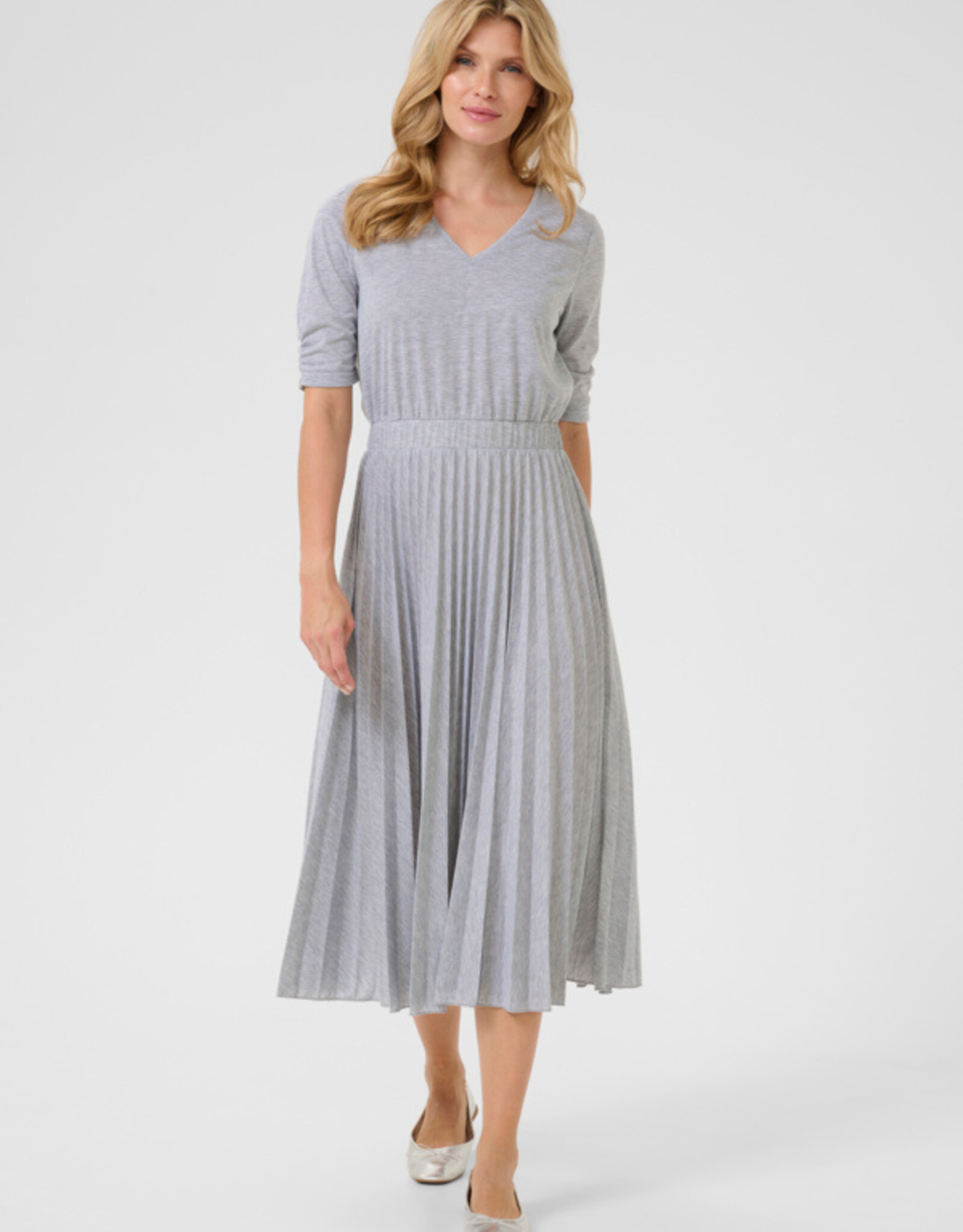 Cream Cream-Crfolo pleat robe SS25