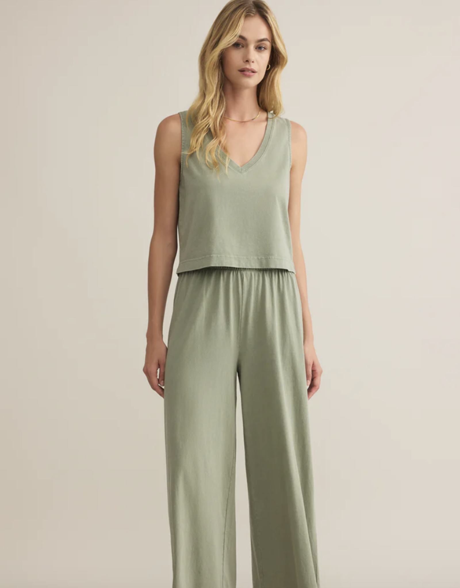 Z Supply Z Supply- Zt242656 Sloane V-neck top (avocado) SS25