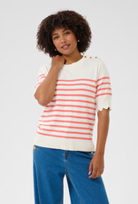 Cream Cream- Crvillea striped knit blouse eggnog SS25