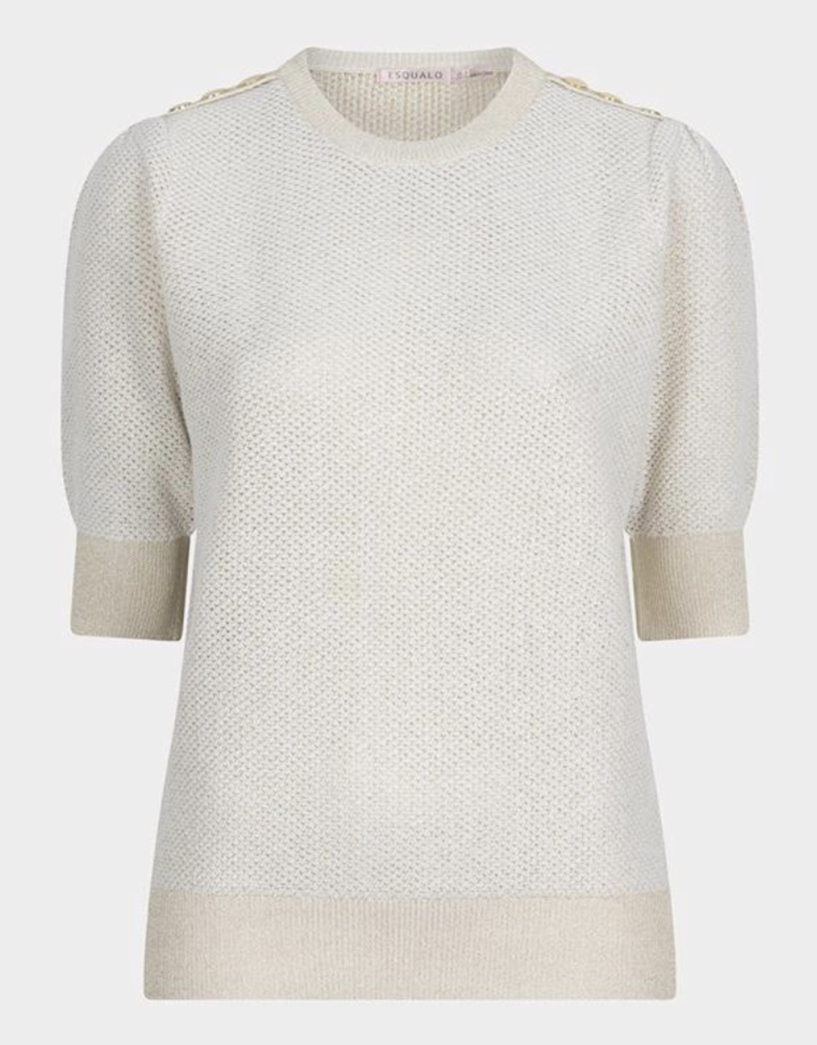 Esqualo Esqualo- Sp2527002 Sweater  short sleeve gathering SS25