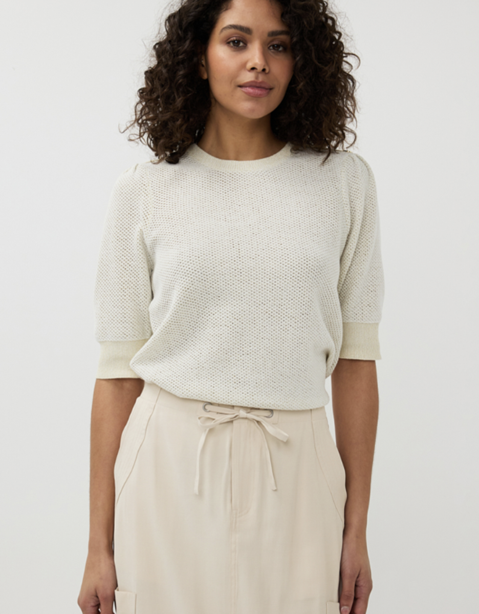 Esqualo Esqualo- Sp2527002 Chandail  short sleeve gathering SS25